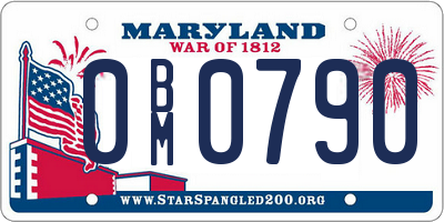 MD license plate 0BM0790