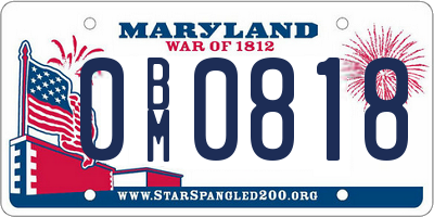 MD license plate 0BM0818
