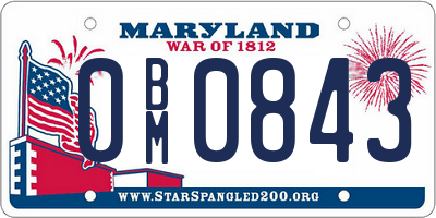 MD license plate 0BM0843