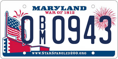 MD license plate 0BM0943