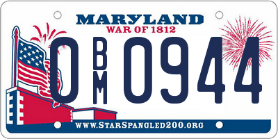 MD license plate 0BM0944