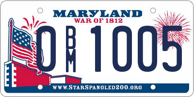 MD license plate 0BM1005
