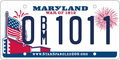 MD license plate 0BM1011