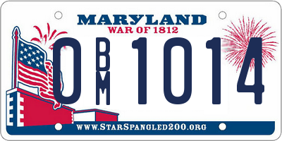 MD license plate 0BM1014