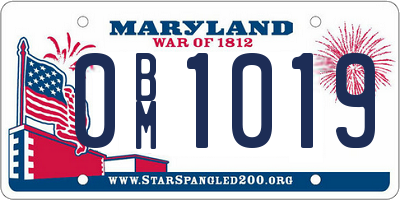 MD license plate 0BM1019