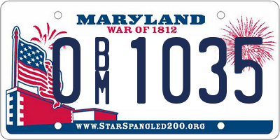 MD license plate 0BM1035