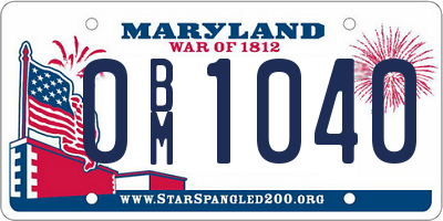 MD license plate 0BM1040