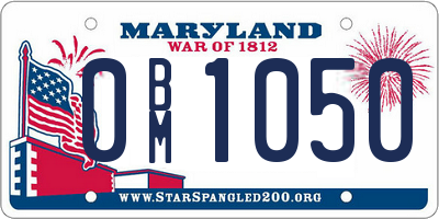 MD license plate 0BM1050