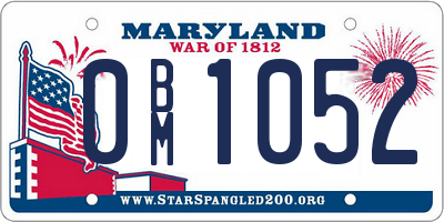 MD license plate 0BM1052
