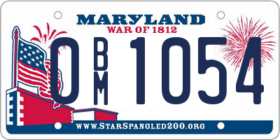 MD license plate 0BM1054