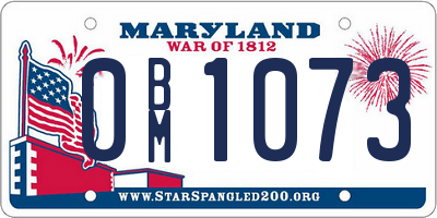 MD license plate 0BM1073