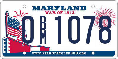 MD license plate 0BM1078