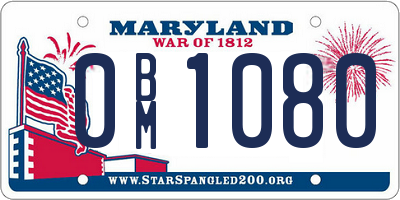 MD license plate 0BM1080