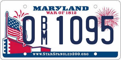 MD license plate 0BM1095