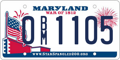 MD license plate 0BM1105
