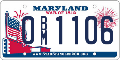 MD license plate 0BM1106