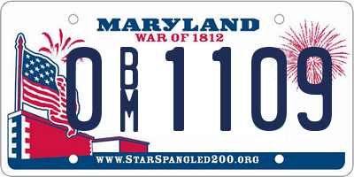 MD license plate 0BM1109