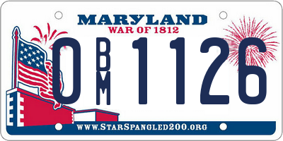 MD license plate 0BM1126