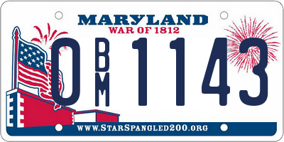 MD license plate 0BM1143