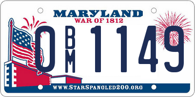 MD license plate 0BM1149