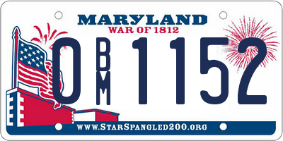 MD license plate 0BM1152