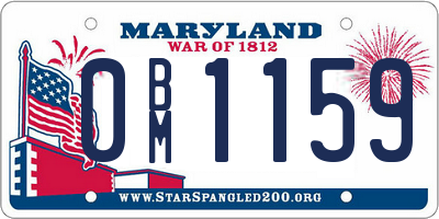 MD license plate 0BM1159