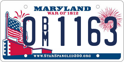 MD license plate 0BM1163