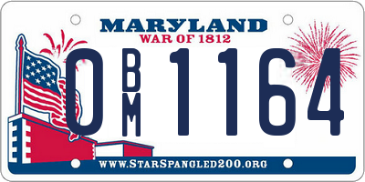 MD license plate 0BM1164