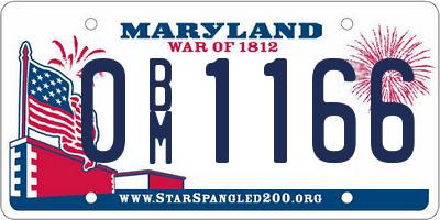 MD license plate 0BM1166