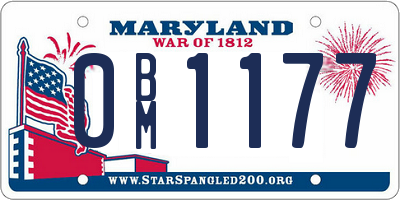 MD license plate 0BM1177