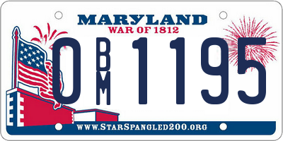 MD license plate 0BM1195