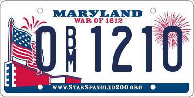MD license plate 0BM1210