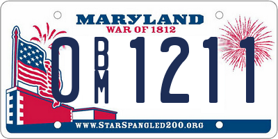 MD license plate 0BM1211