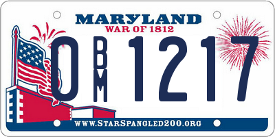 MD license plate 0BM1217