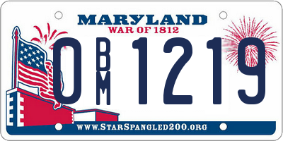 MD license plate 0BM1219