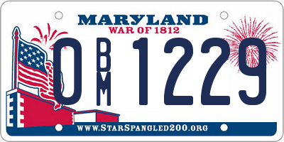 MD license plate 0BM1229