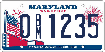 MD license plate 0BM1235