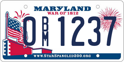 MD license plate 0BM1237