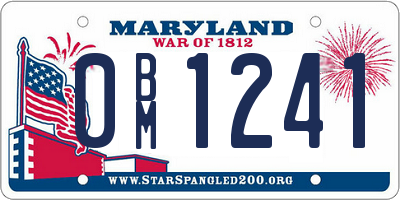 MD license plate 0BM1241