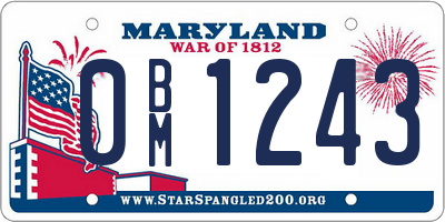 MD license plate 0BM1243