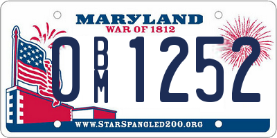 MD license plate 0BM1252