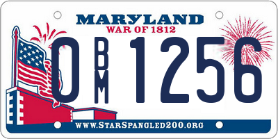 MD license plate 0BM1256