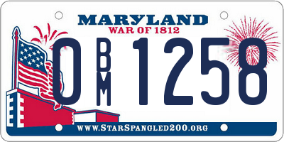 MD license plate 0BM1258