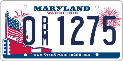 MD license plate 0BM1275