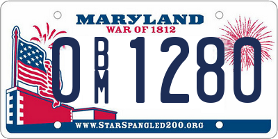 MD license plate 0BM1280