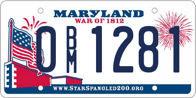 MD license plate 0BM1281