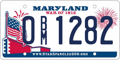 MD license plate 0BM1282
