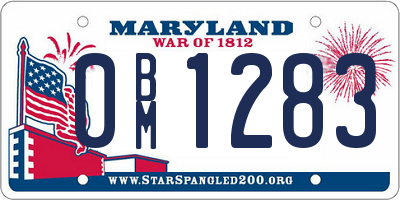 MD license plate 0BM1283