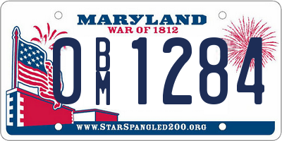 MD license plate 0BM1284