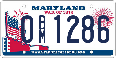 MD license plate 0BM1286